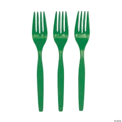 Green Plastic Forks - 50Pk